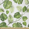 ABAKUHAUS Blätter Stoff als Meterware, Monstera und Farnlaub, Microfaser Stoff für Dekoratives Basteln, 1M (230x100cm), Hellgrün Grün