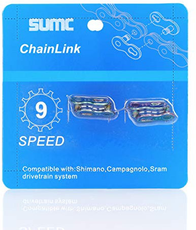 Inkesky 4 Pairs Re-usable Quick Link for Bike Chains - Compatible with Shimano/KMC/Campagnolo/SRAM (9-Speed (Rainbow))