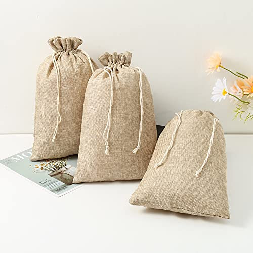 HERZWILD Jutesäckchen Säckchen Jutebeutel, Stoffbeutel Geschenksäckchen Sack Beutel f. adventskalender (beige-20X30cm-12pcs)
