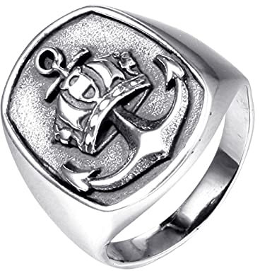 HCMA Retro Wikinger Anker Krone Muster Ring Herrenring Mode Metallring Keltischer Wikinger Schmuck Zubehör Party Seemann Geschenk