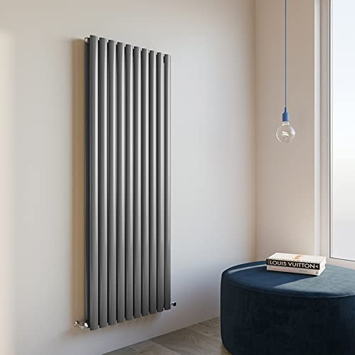 Oval Column Radiator 1600x590mm Vertical Design Double Central Heating Anthracite Rad