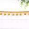 5 Yards 12mm Pompons Borte zum Basteln,Dekoband Mit Bommeln Bälle Pom Poms Fransenborte Zierband Dekoborte Nähzubehör für DIY Basteln Apparel Kleidung,Kostüme,Nähen,Dekoration,Dunkelgelb