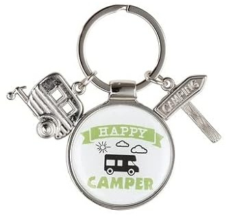 GILDE 1 Schlüsselanhänger Happy Camper mit Epoxitharz