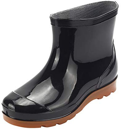 NOAGENJT Scarpe Calde E Comode Scarpe da uomo impermeabili antiscivolo a tubo corto Stivali da pioggia Scarpe da calde in peluche Stivali Gomma Imbottiti Da Lavoro