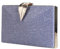 CORIOS Borsetta da Sera Donna Borsa a Mano con Fibbia a Foglia Chiusura Borsa a Spalla Clutch Piccolo con Catena Elegante Pochette Borsa a Tracolla per Cocktail Festa Ballo Cerimonia Blu