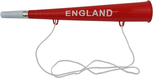 England Printed Horn Noisemaker Trumpet St.George Cross for Football World Cup, Euro Cup, Street Parties, Sporting Events, Stadium Cheerleading