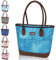 Kato Tirrinia Faltbar Kühltasche Groß mit Wasserdichte Isolierte 20L, Gross Einkaufstasche Isoliertasche Tote Tasche mit Reißverschluss, Ideale Thermotasche Picknicktasche Lunchtasche, Blaues Blatt