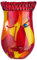Glas Art Vase Dekovase Gesichtsvase - Deko Wohnzimmer - Geschenk für Frauen Geburtstag - Farbe: rot gelb - Höhe 29 cm