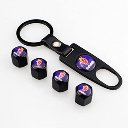 STREHN Aluminium Ventilkappen für SAAB Autoreifen Reifenventil Abdeckung Reifenwechsel Zubehör,Blackstyle