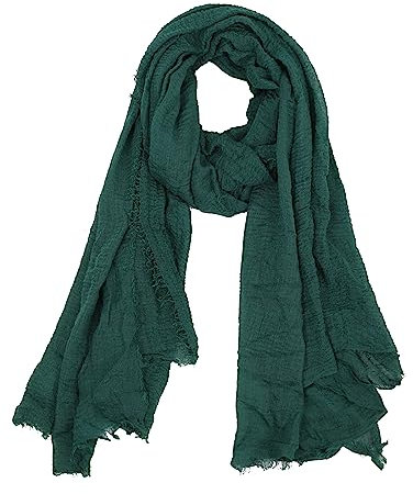 Van Der Rich ® - Schal mit fein gekreppter Oberfläche für Damen und Herren (39-Petrol, One Size)