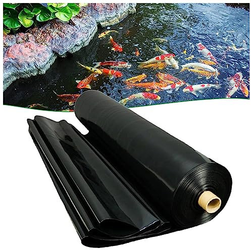 Vetris Bâche Noire pour Bassin en HDPE Doublure D'étang Étanche Revêtement De Bassin pour Le Bassin De Jardin Liner Film pour Bassin pour Piscine 2x6m 4x8m 5x10m 6x6m 8x12m(Taille:4x4.0m)