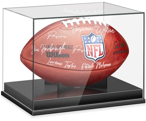Leffis Fußball-Vitrine, Acryl-Fußball-Vitrine, Erinnerungsstück-Vitrinen mit abnehmbarem integriertem Fußball-Display-Ständer für signierten Fußball (Keine Montage erforderlich)