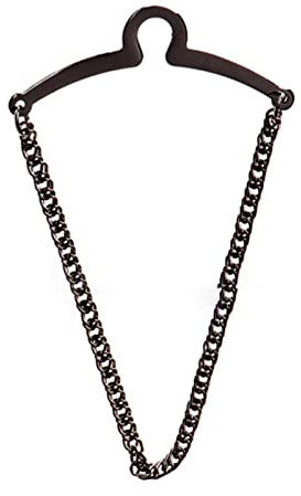 Tuelaly Krawattenklammer Dekorative Mode Männer Mode Krawattennadel Clip mit Kette, Schwarz , S