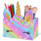 Unicorn Castle Schreibtisch Organizer aus Holz Regenbogen Stiftehalter Stifteköcher Stifthalter Tisch Organizer Makeup Brush Holder Organizer für Kinder