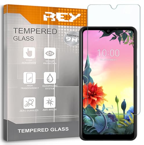 REY 2X Protector de Pantalla para LG K50s, Cristal Vidrio Templado Premium