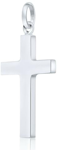 Tony Fein Kreuz Anhänger Groß 925er Sterling Silber Massiv