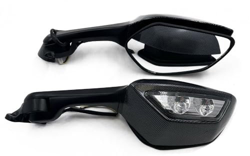 KSHSAA Für Kawasaki Ninja ZX10R 2011-2015 Motorrad Klappspiegel Mit Blinker Rückspiegel Spiegel (Farbe : Schwarz 1)