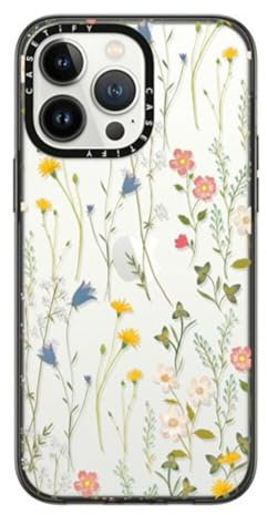 CASETiFY Compact iPhone 14 Pro Max Case [2X Military Grade Drop Tested / 4ft Drop Protection] - Dreamy Floral Pattern - Clear Black