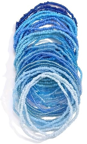 COSSIKA Damen-Armband, 30 Stück Perlen-Fußkettchen, Armbänder für Frauen und Mädchen, Strand, böhmische Bunte Perlen, Knöchelarmband, Fuß- und Handkette