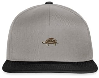 Spreadshirt Schildkröte Stickerei Snapback Cap, One Size, Graphit/Schwarz