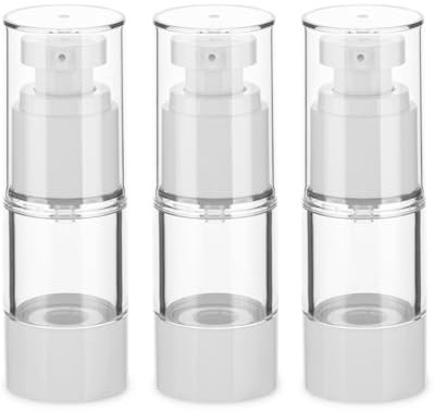 IFDGCTK Lot de 3 flacons à pompe sans air transparents de 15 ml avec pompe, pour fond de teint, crèmes, cosmétiques
