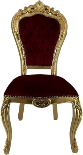 Casa Padrino Luxus Barock Esszimmer Stuhl Bordeauxrot/Gold H. 105 cm - Esszimmer Möbel im Barockstil