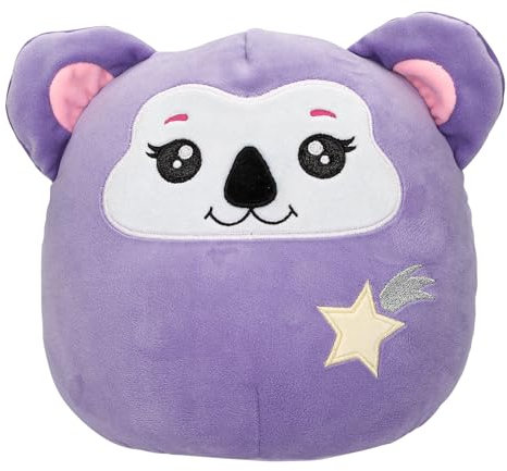 Depesche 13041 Ylvi Swoppies - Kuscheltier Koala in Lila, mit Leuchteffekt, Sternenschnuppe und runden Ohren, ca. 20 cm großes Plüschtier