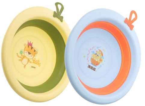 CRILSTYLEO Gesichtsbadewanne Für Kleinkinder 2er-pack Becken Lustige Cartoon-muster Einfach Zu Montieren