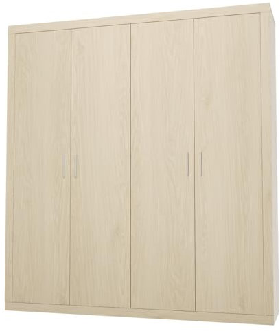 Somnia Descanso - Armario 4 Puertas Batientes con Altillo Modelo Mandi para Dormitorios de Matrimonio o Individuales, Color Puccini, Medidas: 196 cm (Ancho) x 208 cm (Alto) x 50 cm (Fondo)