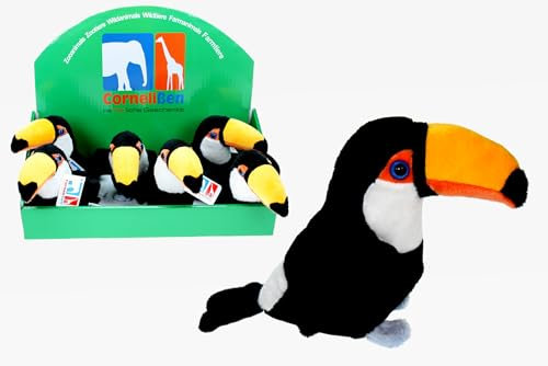 Cornelißen Kuscheltier Tukan Specht Vogel Höhe 14 cm Schwarz 1017089