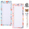 DAWRIS 2 Pack Magnetic Shopping List Pad for Fridge, Floral Magnetic Notepad Grocery List, 50 Pages Tear Off Sheets Magnetic List Pads Fridge To Do List Pad for Refrigerator with Pen and Pen Holder