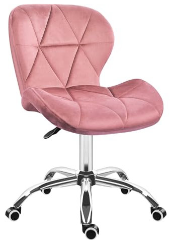 MARK ADLER Future 3.0 Chaise de Bureau Moderne | Velours rembourré | Confortable | Hauteur réglable | Charge Max 130kg | Respirante et pivotante | Rose