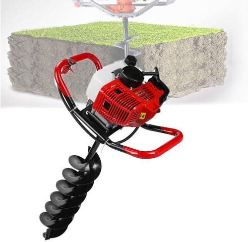 YQCXG Auger Post Hole Digger, 3800W Single Double Man Operated Post Hole Digger, 40 60 80 100mm Diameter Drill Bit Optional Digging Auger Bit Set, for Farm Garden Plant
