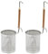 Fegtrtyoa Stainless Steel Pasta Strainer, 2pcs Food Dumpling Noodle Strainer with Wood Handle Straining Noodles Pasta Baskets