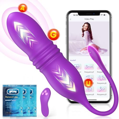 Vibratore Oscillante per Donne con Telecomando & APP - Uovo Vibrante a Distanza, Stimolatore del Punto G, Giocattolo Sessuale per Coppie, Impermeabile