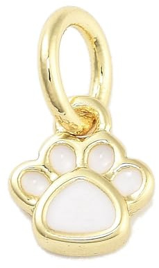 Clotiry Anhänger mit Hundepfotenabdruck, Messing, Emaille, Tiere, Fußabdruck, Anhänger für Schmuck, Armband, Halskette, Basteln, 10 Stück