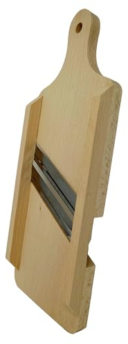 Krauthobel 2 Edelstahl Messer - 36 cm | Holz, Sauerkrauthobel, Kohl Gemüse Reibe (2 Messer - 36 cm)