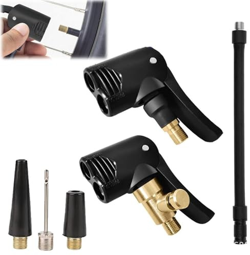 6 Stück Adapter Französisches Ventil, Adapter Autoventil Hebelstecker Messing, Fahrradventil Adapter Set, Reifenventil Kompressor Adapter Fahrrad für Auto, Fahrräder, Motorräder, Auto Reifen Air Chuck