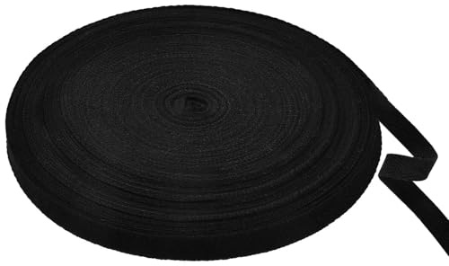 Schrägband Baumwolle Schwarz 45m x 12mm Baumwollband Webband Stoffband Einfassband Nahtband zum Nähen Baumwoll Gurtband für DIY