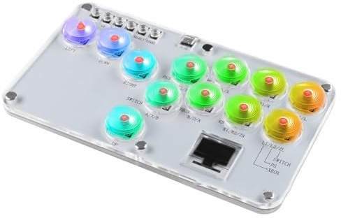 NiuLumea RGB Fighting Game Keyboard 12-Key for Arcade Controller with Hot-Swappable, 1ms Low Latency, Customizable RGB for Lighting, Switch Steam Win10+