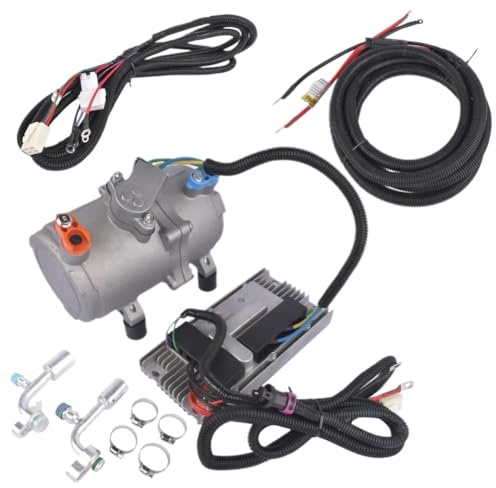 Compresor de aire acondicionado, equipo de compresor de CA de 12V, Compatible con autobuses, furgonetas, vehículos recreativos
