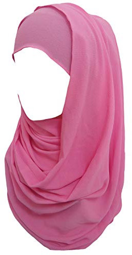 Lina & Lily Bubble Crepe Chiffon Damen Muslim Hijab Kopftuch Schal Turban, Stoff Leicht Undurchsichtig (Hellrosa)