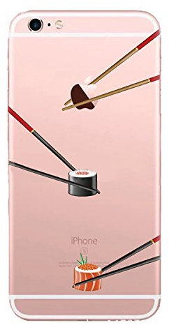 CrazyLemon Hülle für iPhone 7 Case, iPhone 7 TPU kreativ Hülle Schutzhülle, Silikon Transparent Back Cover Hülle Neue Modelle Ultradünnen Case für iPhone 7 - Clip Sushi