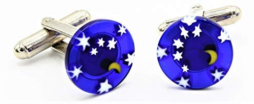 Gemelos muñequeras Cufflinks Murrine Multicolor Cristal de Murano Made in Italy
