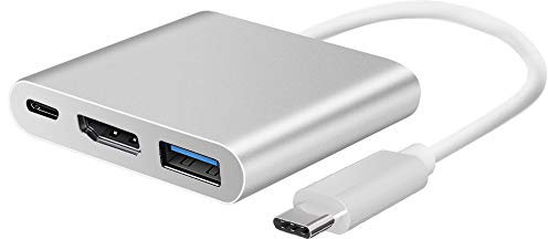 USB C to HDMI Adapter, huiheng Type C to 4K HDMI 3 in 1 Multiport Adapter, USB C to HDMI Converter with USB 3.0 Port and Type C PD Charging Port for MacBook, Chromebook Pixel and More Type C Laptops