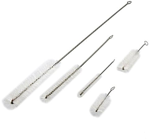 5 Pcs White Bristle Pump Tube Nozzle Cleaning Brush for Aquarium Fish Tank Drinking Straws Glasses Keyboards Jewelry Cleaning