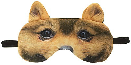 Schlafmaske mit Ohren Reise Relax Augen-maske Abdeckung Bett Nickerchen Augenbinde Seine Schwarz Muster Tier Kreatives Gesicht Hund mit Ohren [042]