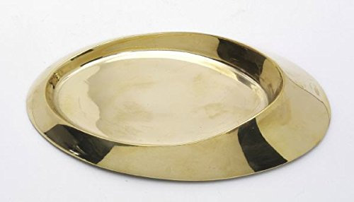 Kerzenteller, Dekoteller, Kerzenuntersetzer Ovalkerzen, oval 19x11 cm, Gold, für Kerzen, Hochzeitskerzen, Taufkerzen