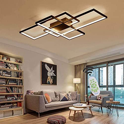 JSZ Plafoniera LED Soffitto Dimmerabile Soggiorno Lamp Moderno Rettangolo Quadrato Designer Lampada a Sospensione con telecomando Cucina acrilica Sala pranzo Ufficio Scala Ufficio Soggiorno Lampadari
