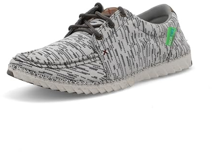 Twisted X Men's Zero-X Loafer Shoes, White & Grey, 12 W